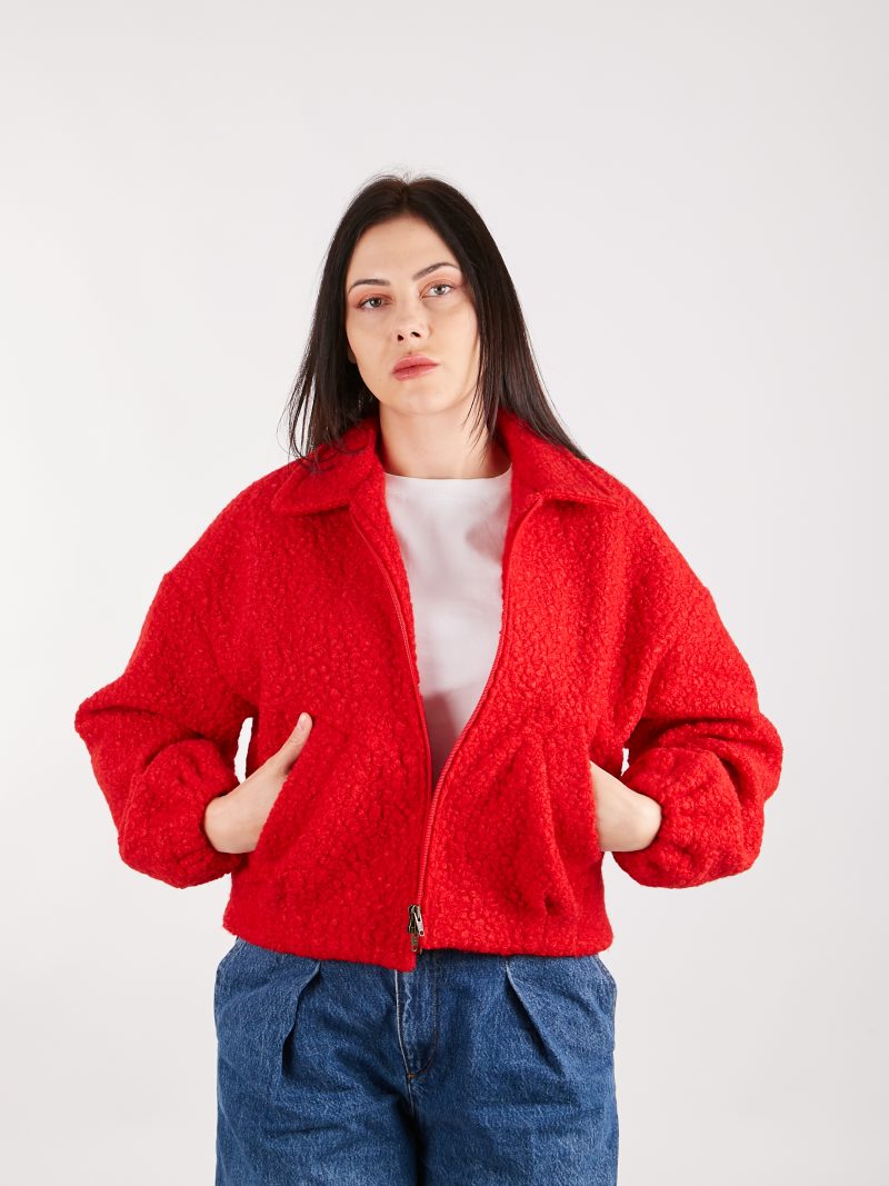 Дамско Късо яке Suzy bomber jacket - Червено