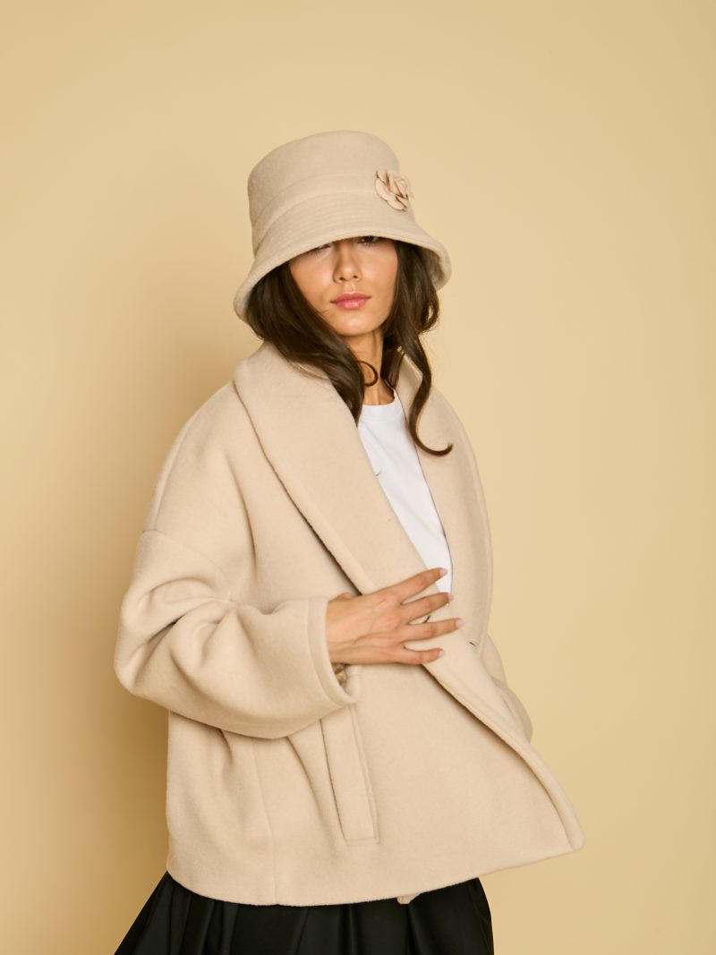 Дамско Вълнено Късо Палто Gabriel coat - Екрю