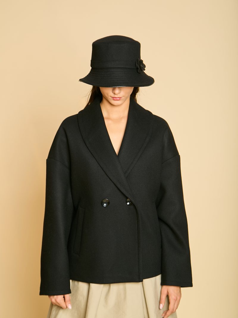 Дамско Вълнено Късо Палто Gabriel coat - Черно