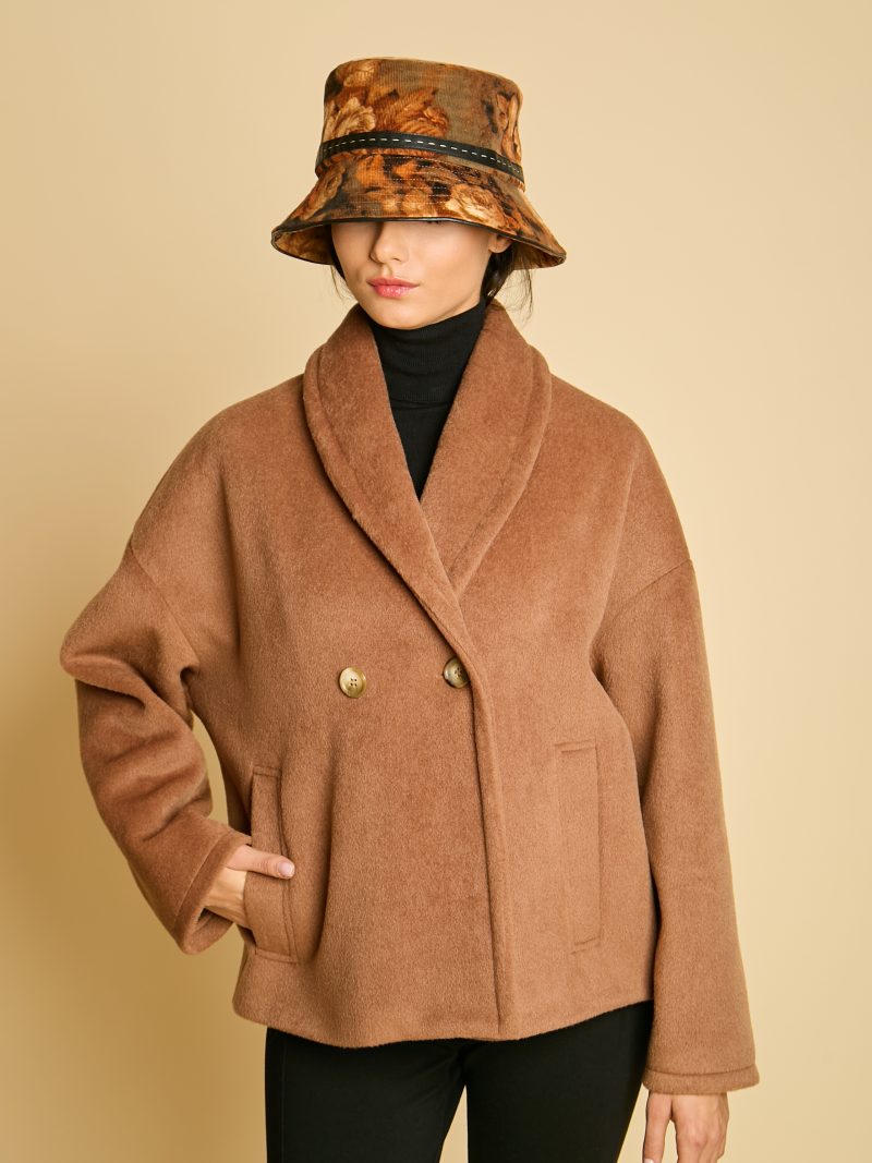Дамско Вълнено Късо Палто Gabriel coat - Кафяво