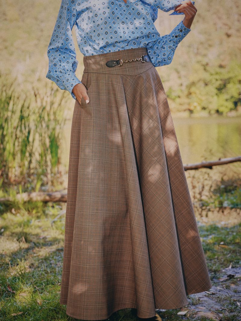 Пола Neli skirt - Кафяво Каре
